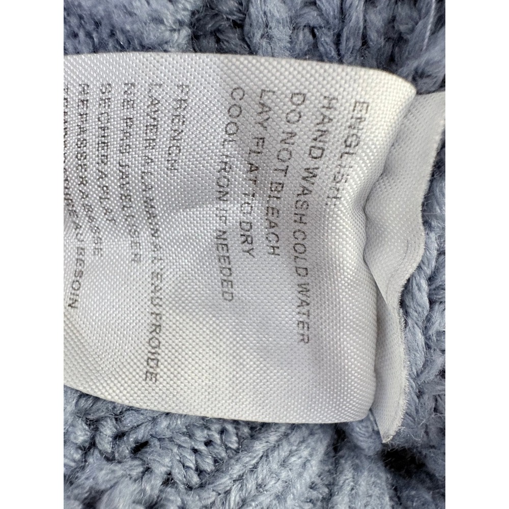 Elodie Cropped Sweater Y2k Textured‎ Knit Sky Blue Pullover Women's Medium - Picture 7 of 7